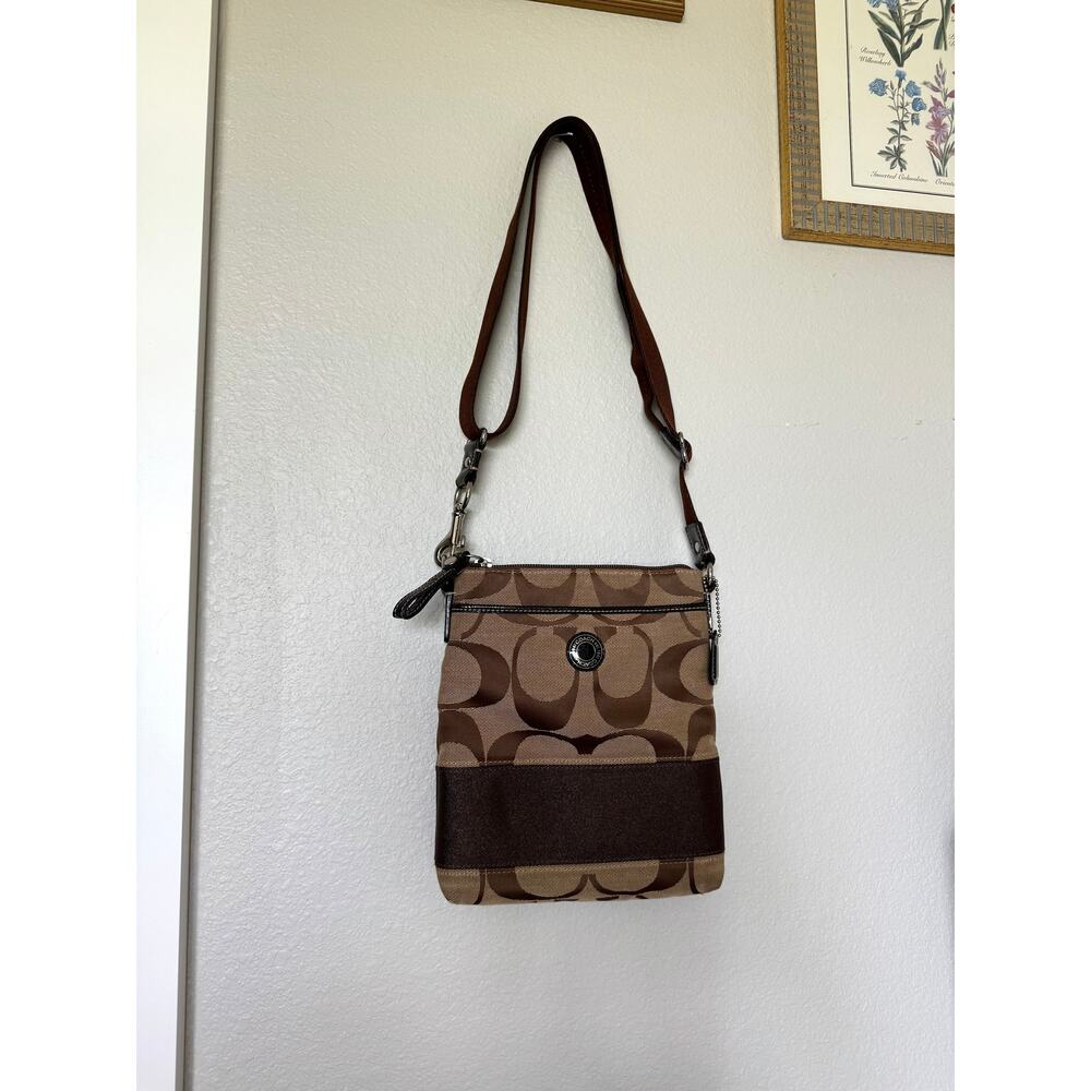 Coach Monochrome Brown Adjustable Crossbody Bag